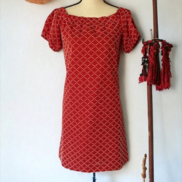 Ann Taylor Loft Red Off-Shoulder Shift Dress - Picture 6 of 15